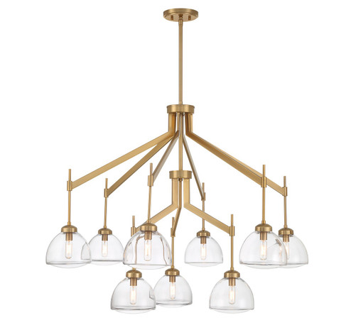 Corbin Nine Light Chandelier in Warm Brass (51|198429322)