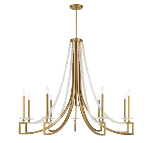 Helen Nine Light Chandelier in Warm Brass (51|188059322)