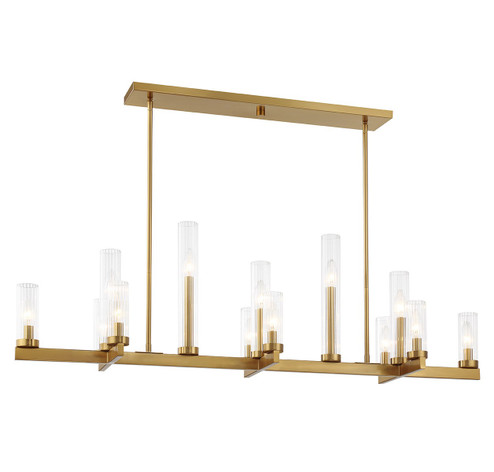 Carina 13 Light Linear Chandelier in Warm Brass (51|1263613322)