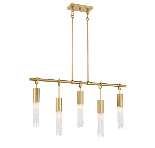 Chelsea Five Light Linear Chandelier in Warm Brass (51|113655322)