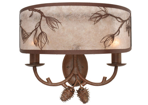 Balsam Pine Two Light Wall Sconce in Red Rust (57|115198)