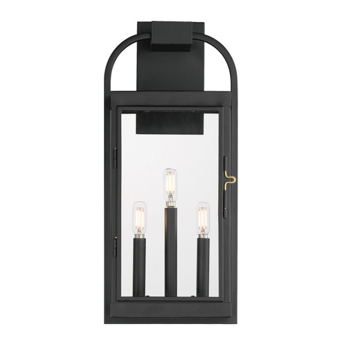 Bonham Three Light Outdoor Wall Sconce in Black (16|30804CLBK)