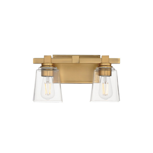 Cubos Two Light Wall Sconce in Natural Aged Brass (16|21382CLNAB)