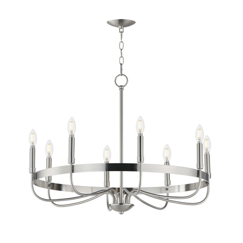 Frankie Eight Light Chandelier in Satin Nickel (16|14498SN)