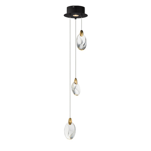 Pebble LED Pendant in Black / Polished Gold (86|E11073122BKPG)