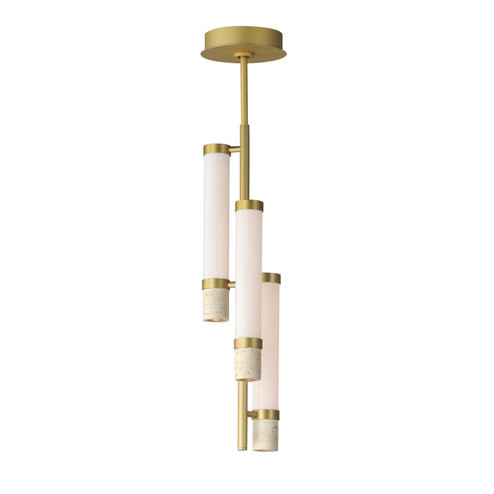 Travertine LED Pendant in Travertine / Gold (86|E1105301TVGLD)