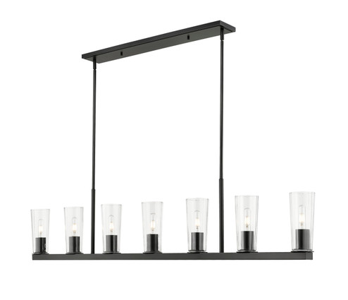 Titus Seven Light Linear Chandelier in Matte Black (224|8267LMB)