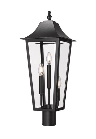 Gannon Three Light Outdoor Post Mount Fixture in Black (224|5008PHBRBK)