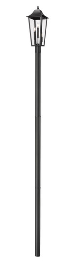 Gannon Three Light Outdoor Post Mount Fixture in Black (224|5008PHBR5009P120BK)