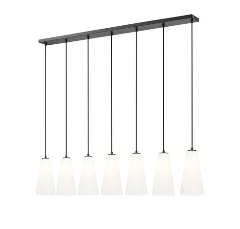 Farrell Seven Light Linear Chandelier in Matte Black (224|3043P77LMB)