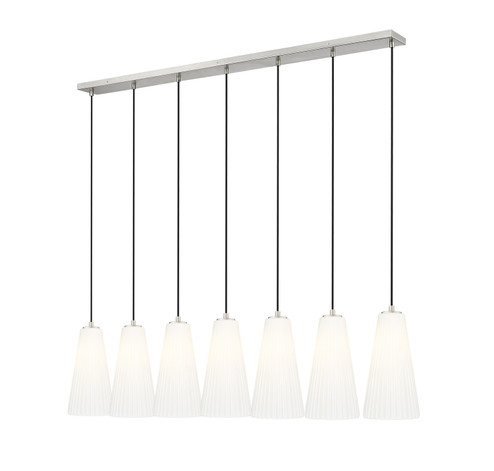 Farrell Seven Light Linear Chandelier in Brushed Nickel (224|3043P77LBN)