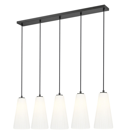 Farrell Five Light Linear Chandelier in Matte Black (224|3043P75LMB)