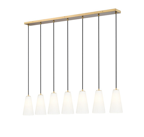 Farrell Seven Light Linear Chandelier in Modern Gold (224|3043P67LMGLD)