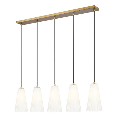 Farrell Five Light Linear Chandelier in Modern Gold (224|3043P65LMGLD)