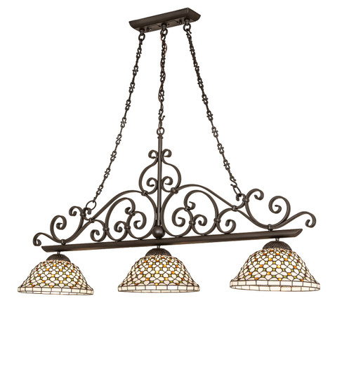 Diamond & Jewel Three Light Island Pendant in Oil Rubbed Bronze (57|276414)