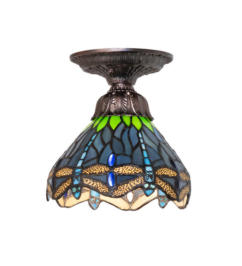 Tiffany Hanginghead Dragonfly One Light Flushmount in Mahogany Bronze (57|276106)