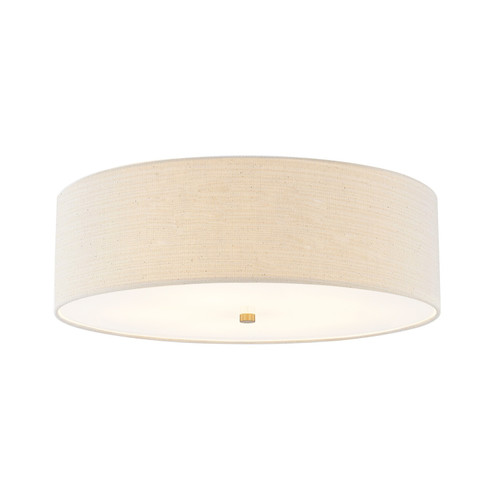 Textile Five Light Flush-Mount in Brushed Brass (102|FAB9732CREMBRSS)