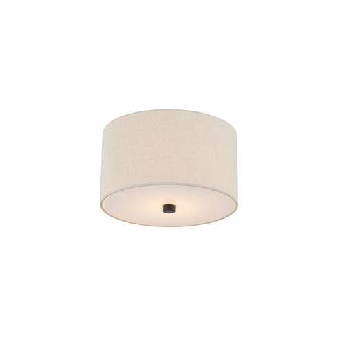 Textile Two Light Flush-Mount in Matte Black (102|FAB9730CREMMBLK)