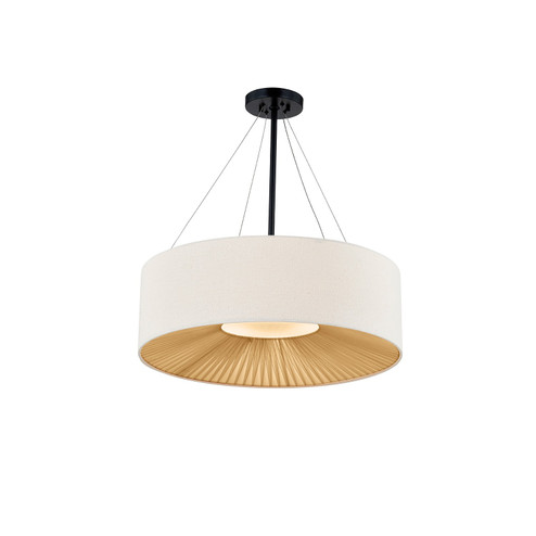 Textile Six Light Pendant in Matte Black (102|FAB9572CREMMBLK)