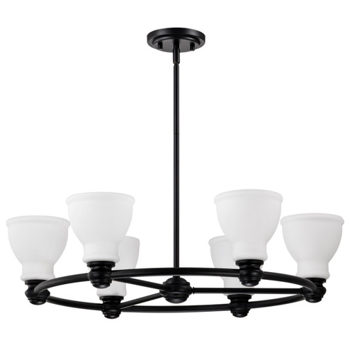Russel Six Light Chandelier in Matte Black (72|608027)