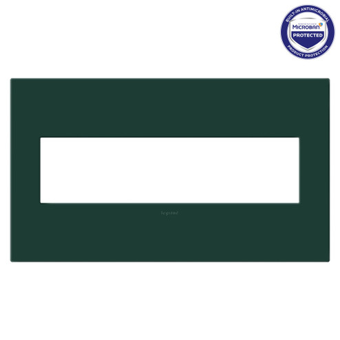 adorne Four-Gang Screwless Wall Plate with Microban in Evergreen (246|AWP4GEG)