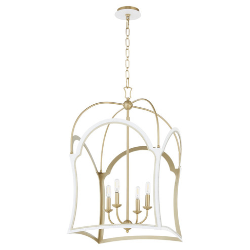 TIffany Four Light Lantern in Studio White|Aged Brass (19|821740880)