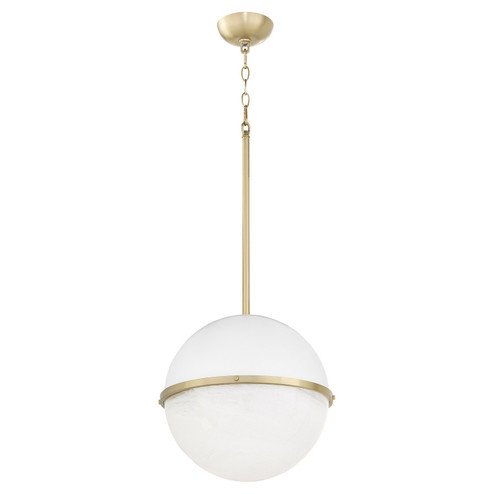 One Light Pendant in Studio White|Aged Brass (19|82140880)