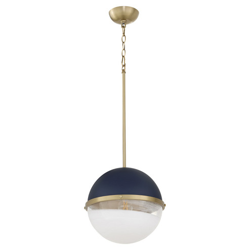 One Light Pendant in Blue|Aged Brass (19|82123280)