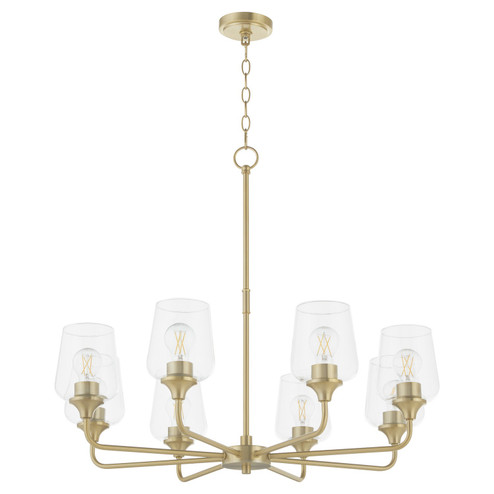 Raymond Eight Light Chandelier in Aged Brass (19|6313880)
