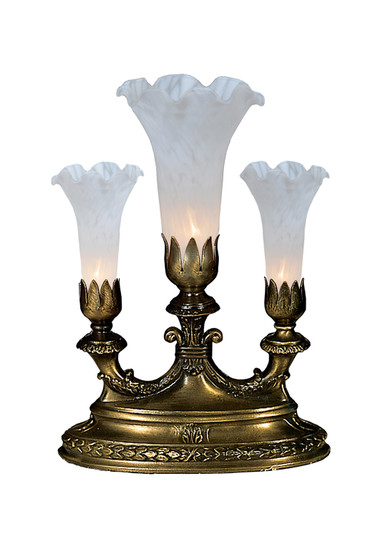 White Tiffany Pond Lily Three Light Accent Lamp in Mahogany Bronze (57|12433)