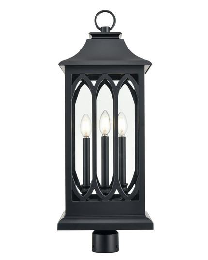 Mallorey Three Light Outdoor Lantern in Powder Coated Black (59|88105PBK)