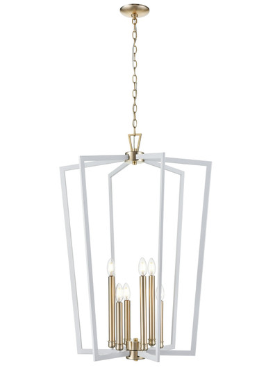 Lizabeth Six Light Pendant in Matte White/Modern Gold (59|4526MWMG)