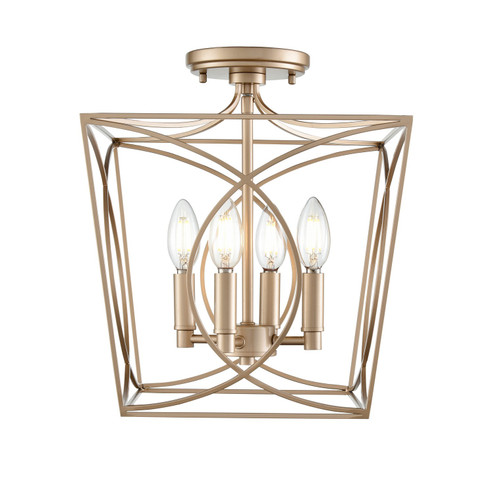 Tracy Four Light Semi-Flush Mount in Painted Modern Gold (59|4004PMG)