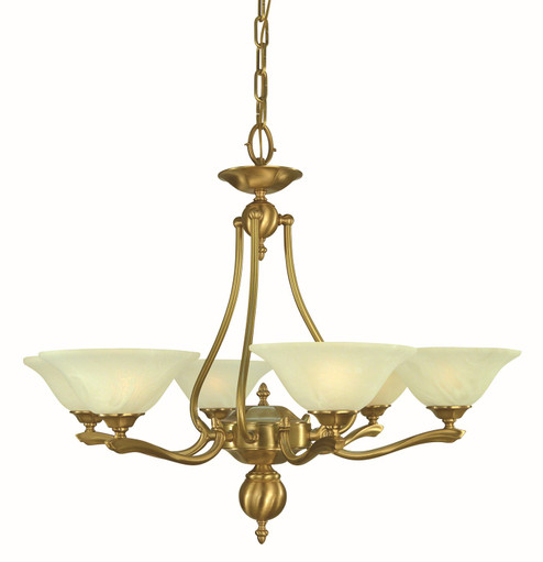 Fin De Siecle Six Light Chandelier in Brushed Brass (8|7996BR)