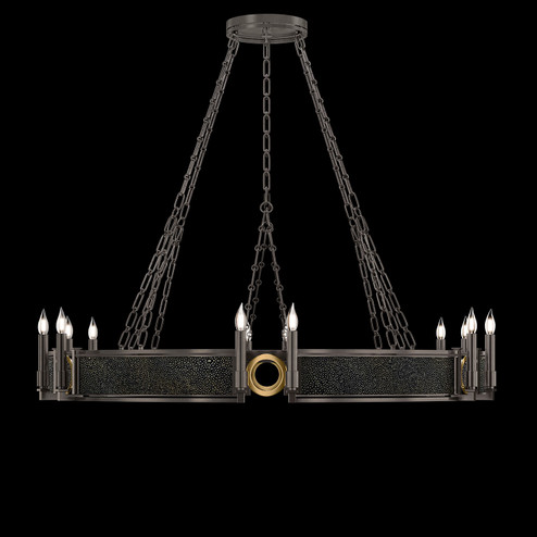 Mirage 12 Light Chandelier in Midnight Steel/Brass/Black Knight (48|100048713)