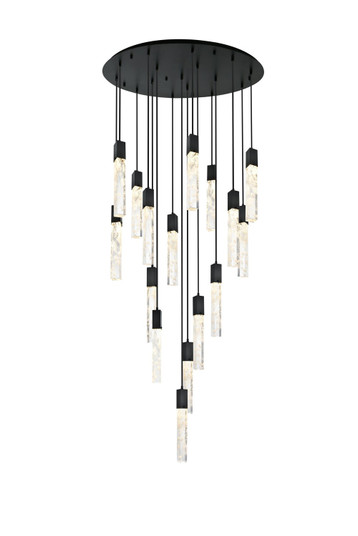 Aurora 16 Light Chandelier in Black and Clear (173|2089G36BK)