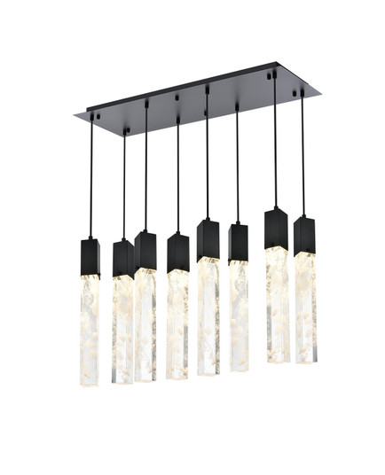 Aurora Eight Light Pendant in Black and Clear (173|2088D36BK)