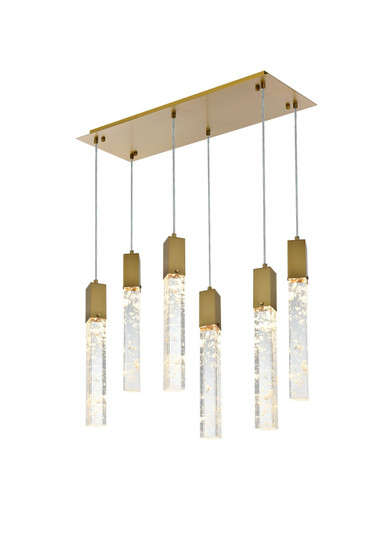 Aurora Six Light Pendant in Satin Gold (173|2088D32SG)