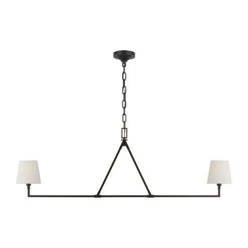 Perth Two Light Linear Chandelier in Aged Iron (454|CC1732AI)