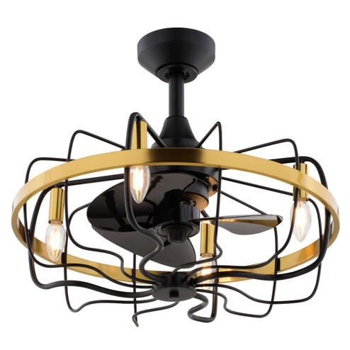 Kenton 21''Ceiling Fan in Black/Satin Brass (63|F0127)