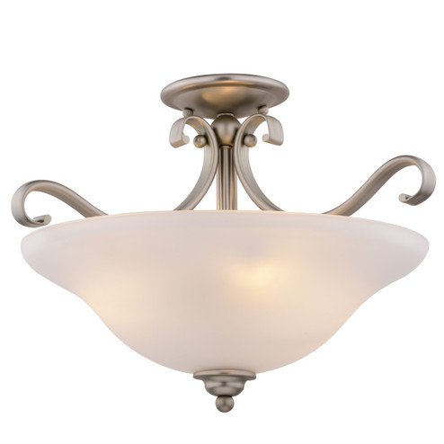 Monrovia Three Light Semi-Flush Mount in Brushed Nickel (63|C0310)