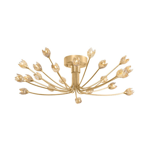Falkirk 22 Light Semi Flush Mount in Vintage Gold Leaf (70|5422VGL)