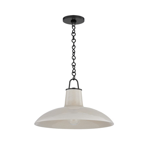 Pottersville One Light Pendant in Distressed Bronze/Ceramic Ivory Crackle (70|1918DBCIC)