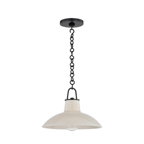 Pottersville One Light Pendant in Distressed Bronze/Ceramic Ivory Crackle (70|1914DBCIC)