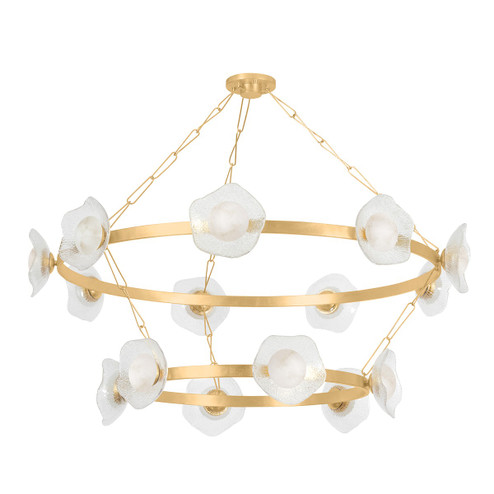 Almandine LED Chandelier in Vintage Gold Leaf (68|48562VGL)