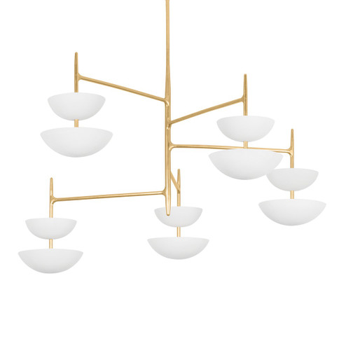 Evander LED Chandelier in Vintage Gold Leaf/Gesso White (68|47755VGLGSW)