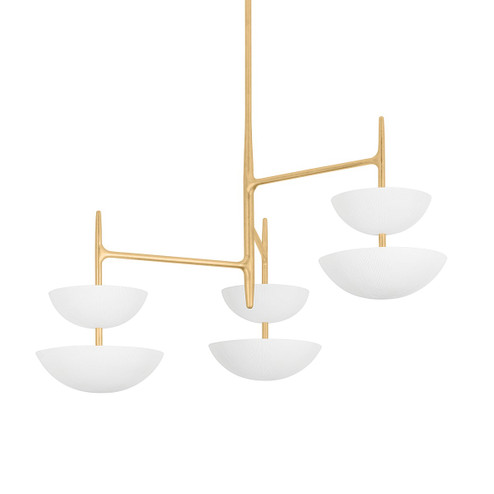 Evander LED Chandelier in Vintage Gold Leaf/Gesso White (68|47742VGLGSW)