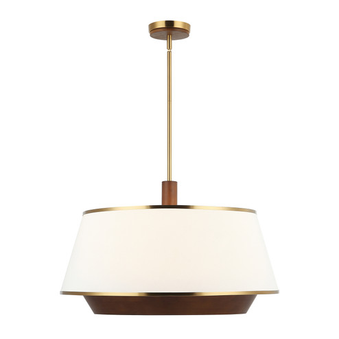Desert Flyer Six Light Pendant in Satin Brass/Medium Walnut (137|520P06SBW)