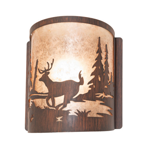 Deer At Lake One Light Wall Sconce in Driftwood Brown (57|277544)