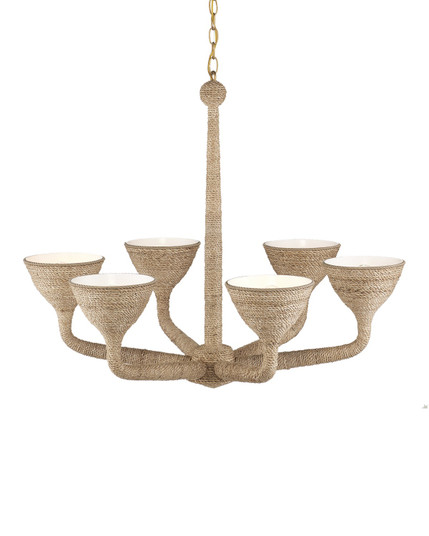 Marbella Chandelier Six Light Chandelier in Natural / Contemporary Gold / Sugar White (142|90001248)
